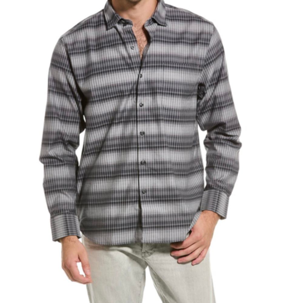 Tommy Bahama Long Sleeve Lazlo Ombre Stripe Silk Blend Camp Shirt men Size Med